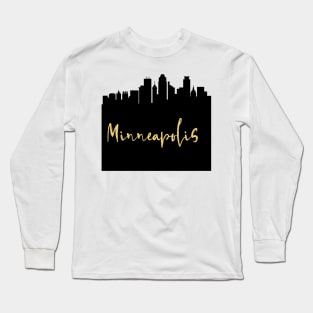 MINNEAPOLIS MINNESOTA DESIGNER SILHOUETTE SKYLINE ART Long Sleeve T-Shirt